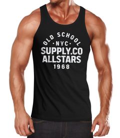 Herren Tank-Top Bedruckt Schriftzug Oldschool NYC New York City Allstars Muskelshirt Muscle Shirt Neverless®