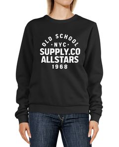 Sweatshirt Damen Bedruckt Schriftzug Oldschool NYC New York City Allstars Rundhals-Pullover Sweater Neverless®