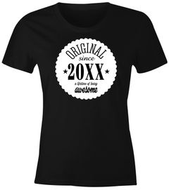 Damen T- Shirt Geburtstag anpassbares Retro Design Original since und Geburtsjahr lustiges Geschenk für Frauen MoonWorks®
