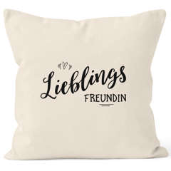 Kissenbezug Lieblingsfreundin Geschenk Kissen-Hülle Deko-Kissen 40x40