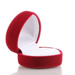 Edles Ring-Etui Herz-Form rotes Samt für Verlobung und Valentinstags Geschenke Autiga®