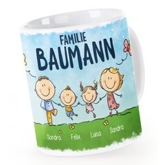 Kaffee-Tasse personalisiert 1/2/3/4 Kinder mit Namen Mama Papa Familie Haustiere personalisierte Geschenke SpecialMe®