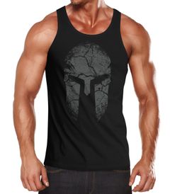 Herren Tank-Top Aufdruck Sparta Helm Spartan Warrior Fashion Streetstyle Muskelshirt Muscle Shirt Neverless®