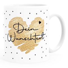 Kaffeetasse Herz Punkte Dein Wunschtext personalisierbar Tasse personalisierte Geschenke SpecialMe®