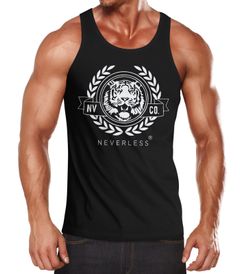 Herren Tank-Top Schriftzug Oldschool Print Tiger Bedruck Muskelshirt Muscle Shirt Neverless®