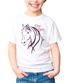 Kinder T-Shirt Mädchen Pferde-Motiv Reiten Geschenk für Pferdeliebhaber Mädchen Geburtstag Weihnachten Moonworks®