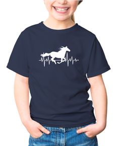 Kinder T-Shirt Mädchen Pferd Motiv Reiten Geschenk für Mädchen Pferde Tiermotiv Moonworks®