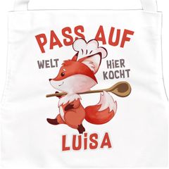 Personalisierte Kinderschürze mit Namen Fuchs Küchenschürze, Kochschürze/Backschürze Kinder Namensgeschenke SpecialMe 