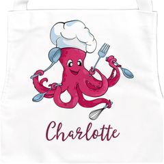 personalisierte Kinderschürze mit Namen Octopus Küchenschürze lustig Kochschürze/Backschürze Kinder SpecialMe