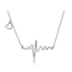 Damen Halskette mit Puls Anhänger, Herzschlag, Sound Wave, Autiga®