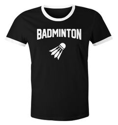 Herren T-Shirt Sport-Motiv Schriftzug Badminton Federball Aufdruck Bedruckte Sportkleidung Moonworks®