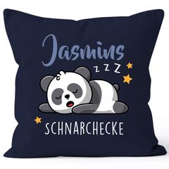 Kissen-Bezug Kinder mit Namen personalisiert Wunschname Schnarchecke Panda Namenskissen Kinder Baby SpecialMe®