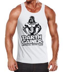 Herren Tanktop Print bedruckt Spruch lustig Darth Gainer Imperial Deadlifter  Muscle Shirt Achselshirt Moonworks®