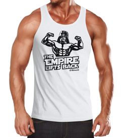 Herren Tanktop Fitness Bodybuilding Parodie The Empire lifts back Aufdruck bedruckt Muscle Shirt Achselshirt  Moonworks®