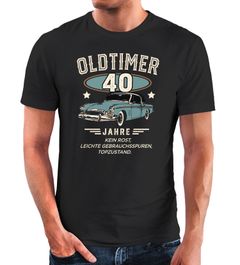 Herren T-Shirt Geburtstag Oldtimer Auto Vintage Style Retro Look Geschenk für Männer MoonWorks®