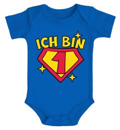 Babybody  1. und 2. Geburtstag Superheld Geschenk lustig Geburtstagsshirt kurzarm Body Bio-Baumwolle Moonworks®