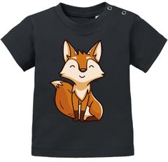 Baby T-Shirt kurzarm Bedruckt Fuchs lustige Tiere Tiermotive Fox Geschenk Jungen Mädchen Moonworks®