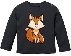 Baby Langarmshirt Bedruckt Fuchs lustige Tiere Tiermotive Fox Babyshirt Jungen Mädchen Shirt Moonworks®