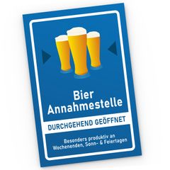 Kunststoff-Schild mit Spruch lustig PVC Schild Alkohol Bier Annahmestelle Party-Deko Zubehör Saufen MoonWorks®