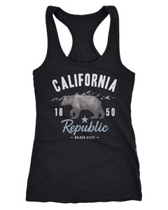 Damen Tank-Top California Sommer Summer Golden State USA Bär Bear Trägertop Racerback Neverless®