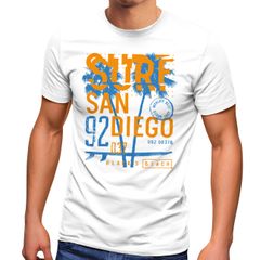 Herren T-Shirt Surf Design San Diego Palmen Beach Strand Sommer Palmen Fashion Streetstyle Neverless®