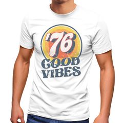 Herren T-Shirt Sommer Good Vibes 70er Jahre Retro Print Hippie Style Fashion Streetstyle Neverless®