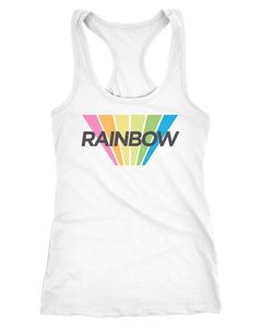 Damen Tank-Top Aufdruck Schriftzug Rainbow Regenbogen Sommer Fashion Racerback Neverless®