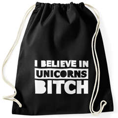 Turnbeutel mit Sprüchen i believe in Unicorns Einhorn Moonworks®