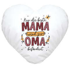 Herzkissen Spruch Nur die beste Mama wird zur Oma befördert Geschenk Muttertag Großmutter SpecialMe®