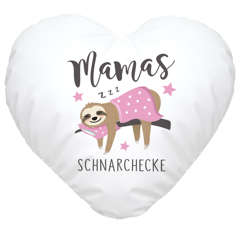Herzkissen Spruch Mamas Schnarchecke Fautier Geschenk für Mutti Muttertag Geburtstag Weihnachten SpecialMe®