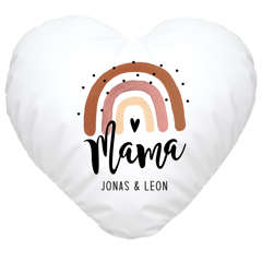 Herzkissen Mama Regenbogen Herz Kinder-Namen personalisiertes Geschenk Muttertag von Sohn Tochter SpecialMe®