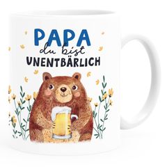Kaffee-Tasse Vatertag lustig Geschenk für Papa von Kind Du bist unentbärlich Spruch Bär SpecialMe®