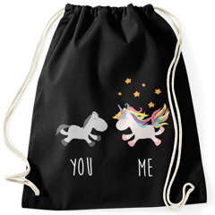 Lustiger Turnbeutel YOU and ME Einhorn Unicorn Moonworks®
