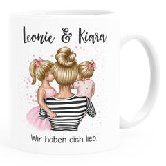 Kaffee-Tasse Mama Kinder Tochter Sohn personalisiert mit Namen Wunschtext persönliches Muttertagsgeschenk SpecialMe®