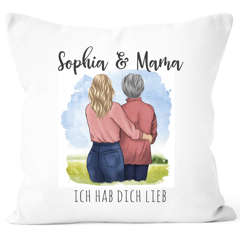 Kissen-Bezug Mama Tochter personalisierbar mit Namen Figuren Geschenk Muttertag Geburtstag SpecialMe®