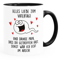Kaffee-Tasse Danke Papa dass du getroffen hast Geschenk lustig zum Vatertag Spermium Moonworks®