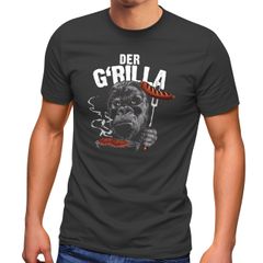 Herren T-Shirt Bedruckt Der G'rilla Gorilla Grill Motiv Grillen Fun-Shirt Printshirt Aufdruck lustig Moonworks®
