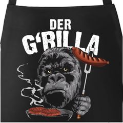 Premium Grill-Schürze für Männer Der G'rilla Gorilla Motiv lustig Bedruckt Moonworks®