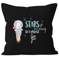 Kissenbezug Astronaut Einhorn Unicorn the stars are calling and i must go 40x40 Baumwolle MoonWorks®