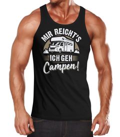 Herren Tanktop Camping Home is where the Stellplatz is Geschenke für Camper Wohnmobil Spruch lustig Printshirt Moonworks®