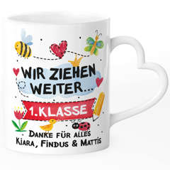 Kaffee-Tasse Herzhenkel Erzieherin Kindergarten Danke für Alles personalisierte Geschenke Namen Kinder SpecialMe®