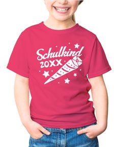 Kinder Mädchen T-Shirt Einschulung mit Namen Schulkind 2022 Schultüte personalisierbar Schulanfang Moonworks®