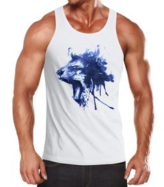 Herren Tank-Top Brülender Löwe Screaming Lion Muskelshirt Muscle Shirt Neverless®
