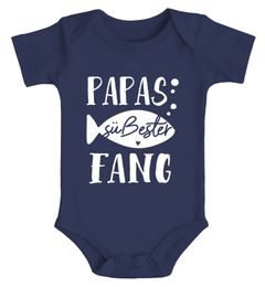 Baby Body  kurzarm Spruch Papas süßester Fang Babygeschenke Bio-Baumwolle Jungen & Mädchen MoonWorks®