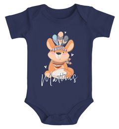 Baby Body mit Namen personalisiert Fuchs Boho-Stil Aufdruck Print kurzarm Bio Baumwolle SpecialMe®