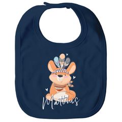 Baby Lätzchen mit Namen personalisiert Fuchs Boho-Stil Aufdruck Print Baumwolle Junge/Mädchen SpecialMe®