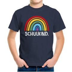 Kinder Jungen T-Shirt Schulkind Einschulung mit Namen Regenbogen personalisierbar Geschenk Schulanfang Moonworks®