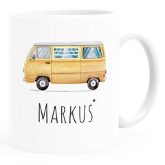 Namenstasse Camping Bus Camper personalisierte Kaffee-Tasse mit Namen persönliche Geschenke SpecialMe®