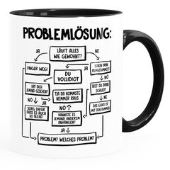 Kaffee-Tasse mit Spruch Arbeit Job Problemlösung Grafik Aufdruck Bürotasse lustige Kaffeebecher MoonWorks®
