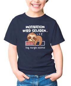 Kinder T-Shirt Mädchen Spruch lustig Anti Motivation wird geladen Fauttier Geschenk für Mädchen Moonworks®